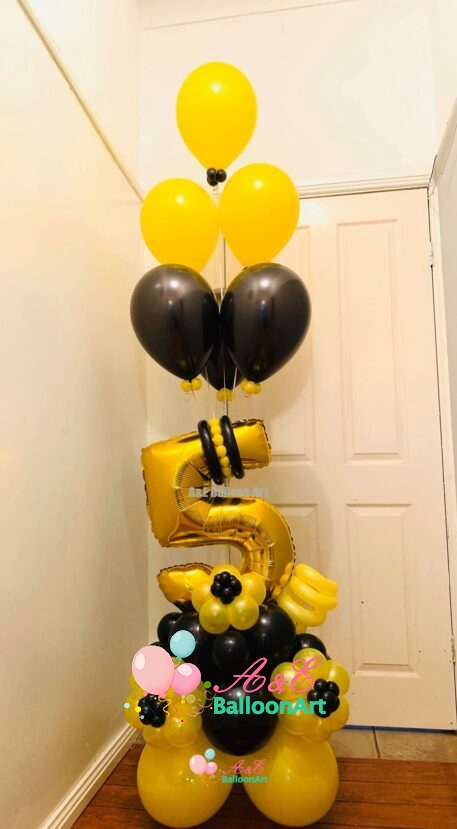 Baloon Hs Code Number 5 Design With Flowes And Helium Balloon (Design Code: N188) - A ...