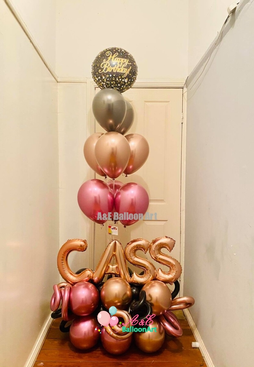 Cass Lettering Letters 'CASS' Design With Chrome Helium Balloon (Design Code: L08) - A ...