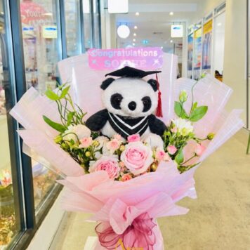 Beautiful Fresh Flower Bouquet Combine With Teddy Bear(Code:BTB_00)