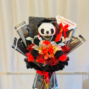 Luxury Graduation Teddy Bouquet with Money Flowers(Product Code:GRAT11_E25)