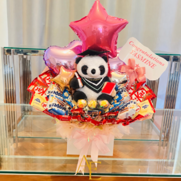Chocolate Graduation Teddy Box (Pink Theme)(Product Code:GRAT11_C25)