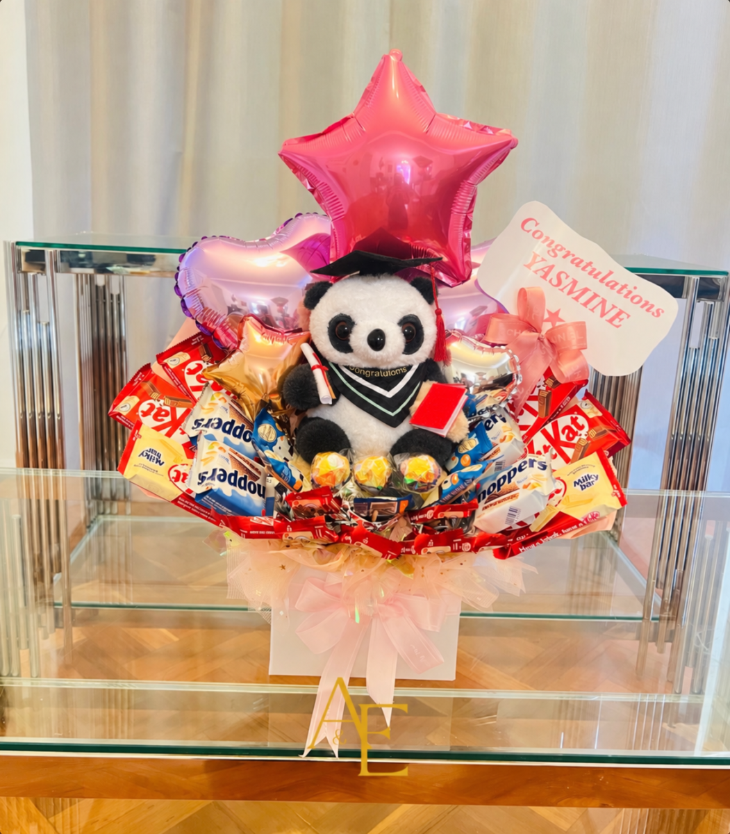 Chocolate Graduation Teddy Box (Pink Theme)(Product Code:GRAT11_C25)