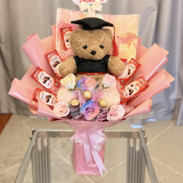 Graduation Teddy Bouquet – Pink Edition(Product Code:GRAT11_G25)
