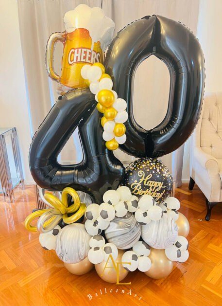 Chapter 40 Design Number 40 Design With Beer Bottle (Design Code: N40_0426) - A&E BalloonArt
