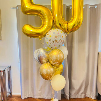 Number 50 With Helium Balloon (Design Code:N50_0426)