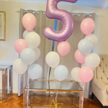 Number 5 Design With Helium Balloons (Design Code:N5_0426)