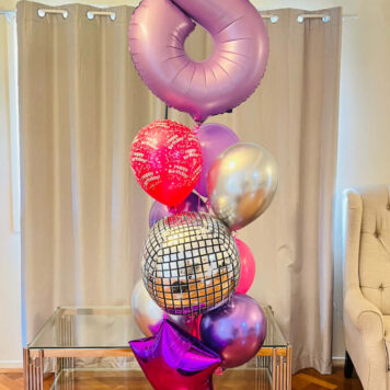 Number 8 With  Helium Balloon For Birthday(Design Code: N8_0426)