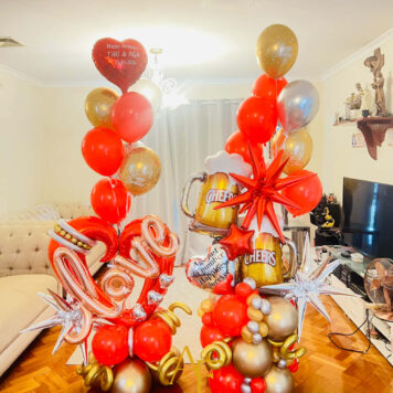 Beautiful Design For Birthday With Love Heart & Beer Character(Design Code: HB_0426)