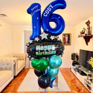 Number Sweet 16 Balloon Bouquet(Design Code: N16_0726)