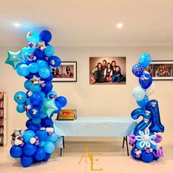 Number 21 Blue Balloon Garland & Table Display(Design Code: N21G_26)