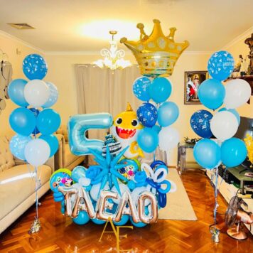 Number 5 Baby Shark Birthday Balloon Package (Design Code: N5_0626)