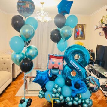 Number 8  Game Minecraft Birthday Balloon Package (Design Code: N8_0726)