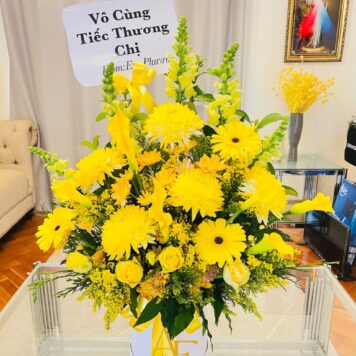 Yellow Sympathy Flower Arrangement(Product Code :FA6_226)