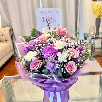Sweet Lavender Birthday Bouquet(Design Code: FB06_1326)