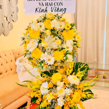 Luxury Yellow Double Funeral Tribute(Design Code: FS_05)