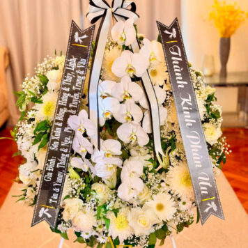 Premium White Orchid Funeral Tribute(Product Code :WF_0826_3)