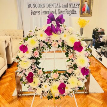 Elegant Purple Orchid Funeral Wreath(Product Code :WF_0826_1)