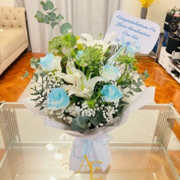 Blue Graduation Bouquet(Design Code: FB09_726)