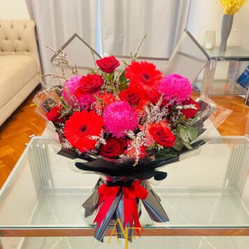 Passionate Red & Pink Bouquet(Design Code: FB09_1026)