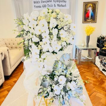 White Orchid Sympathy Tribute(Design Code: FS_08)