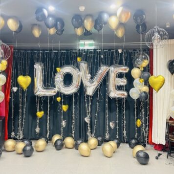 Black & Gold LOVE Balloon(Design Code: HB_1126)